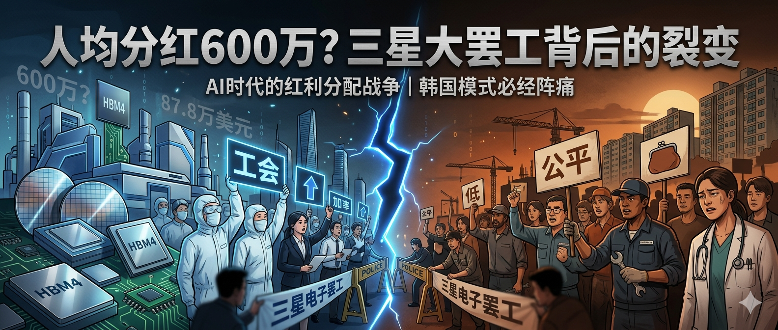 隔壁海力士人均分红600万?三星大罢工背后:一场被AI撕裂的「分配战争」
